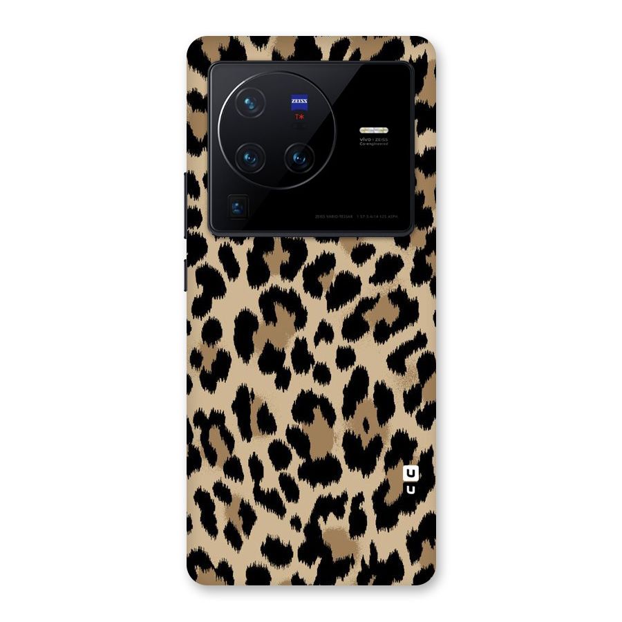 Brown Leapord Print Back Case for Vivo X80 Pro