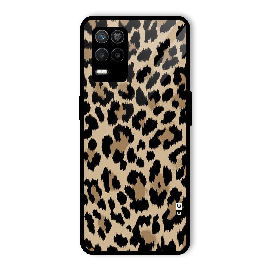 Brown Leapord Print Glass Back Case for Realme 8 5G