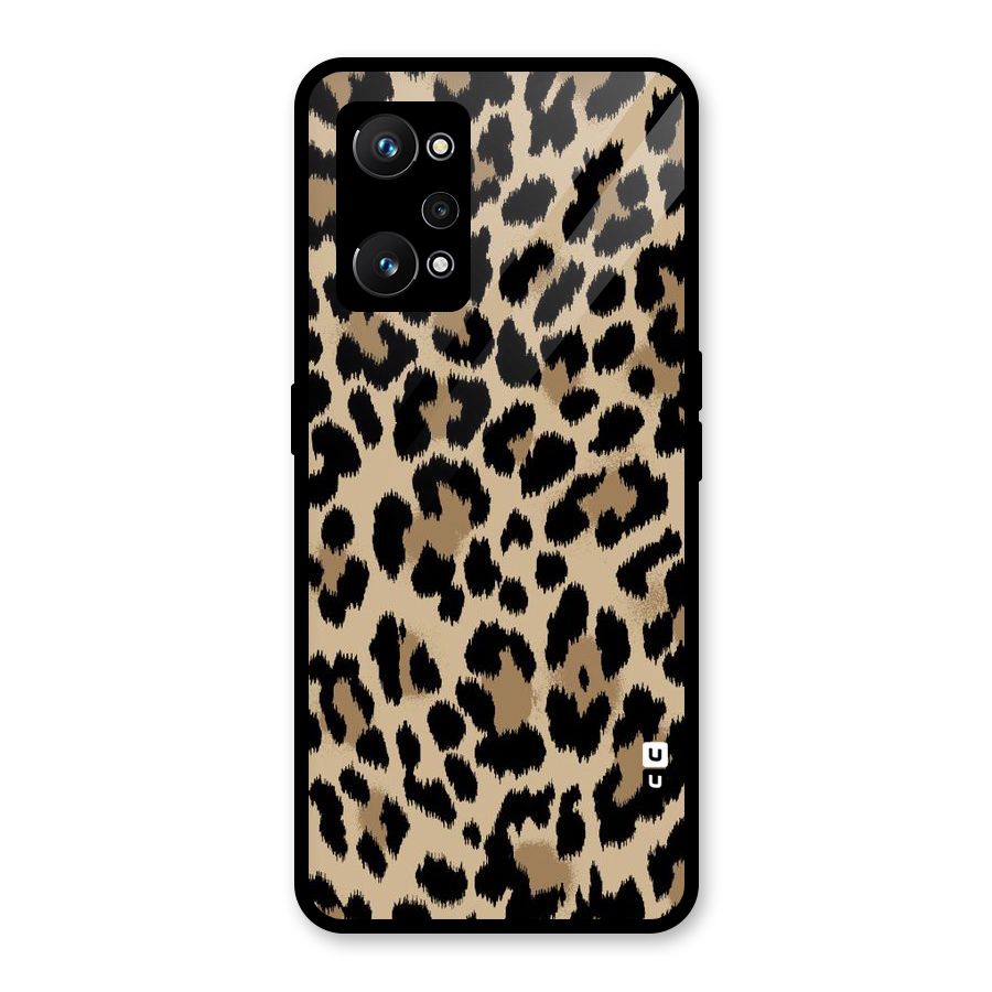 Brown Leapord Print Glass Back Case for Realme GT Neo 3T