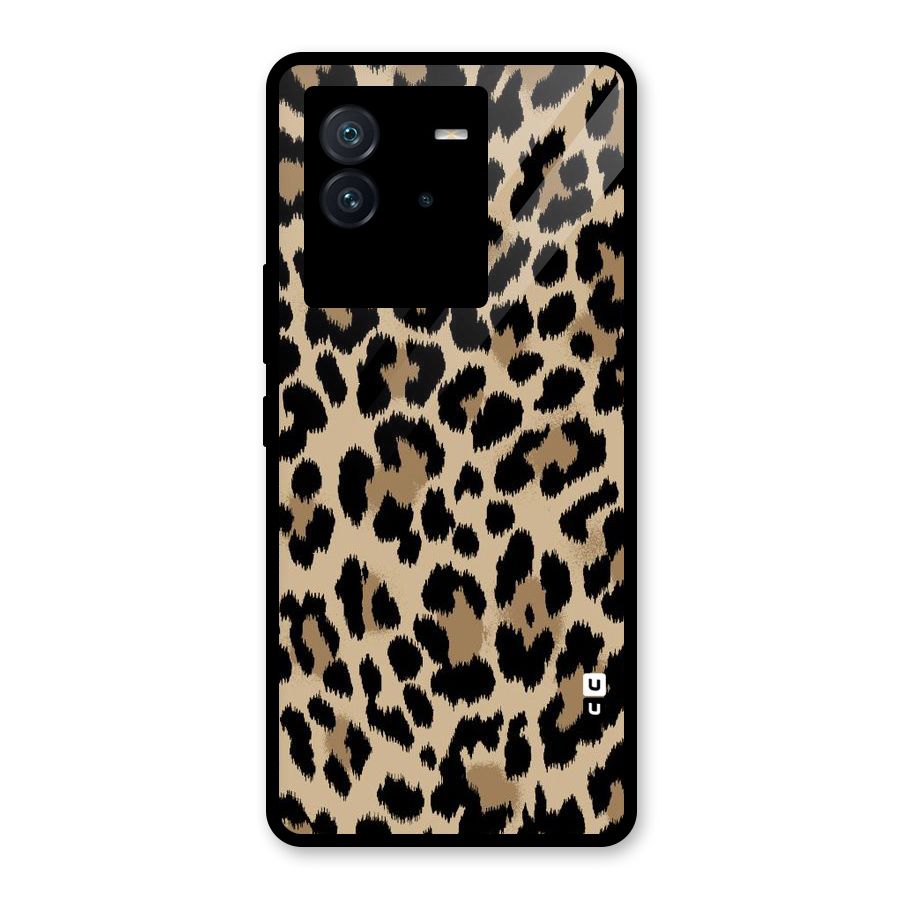Brown Leapord Print Glass Back Case for Vivo iQOO Neo 6 5G