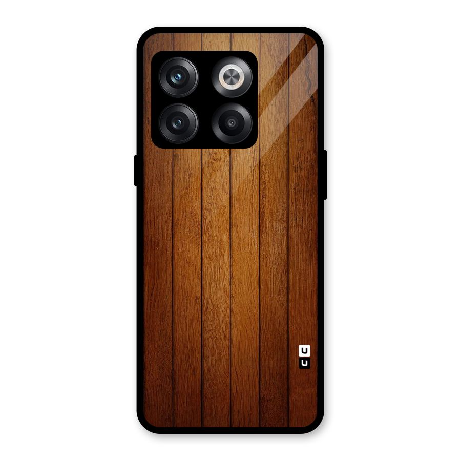 Brown Wood Design Glass Back Case for OnePlus 10T