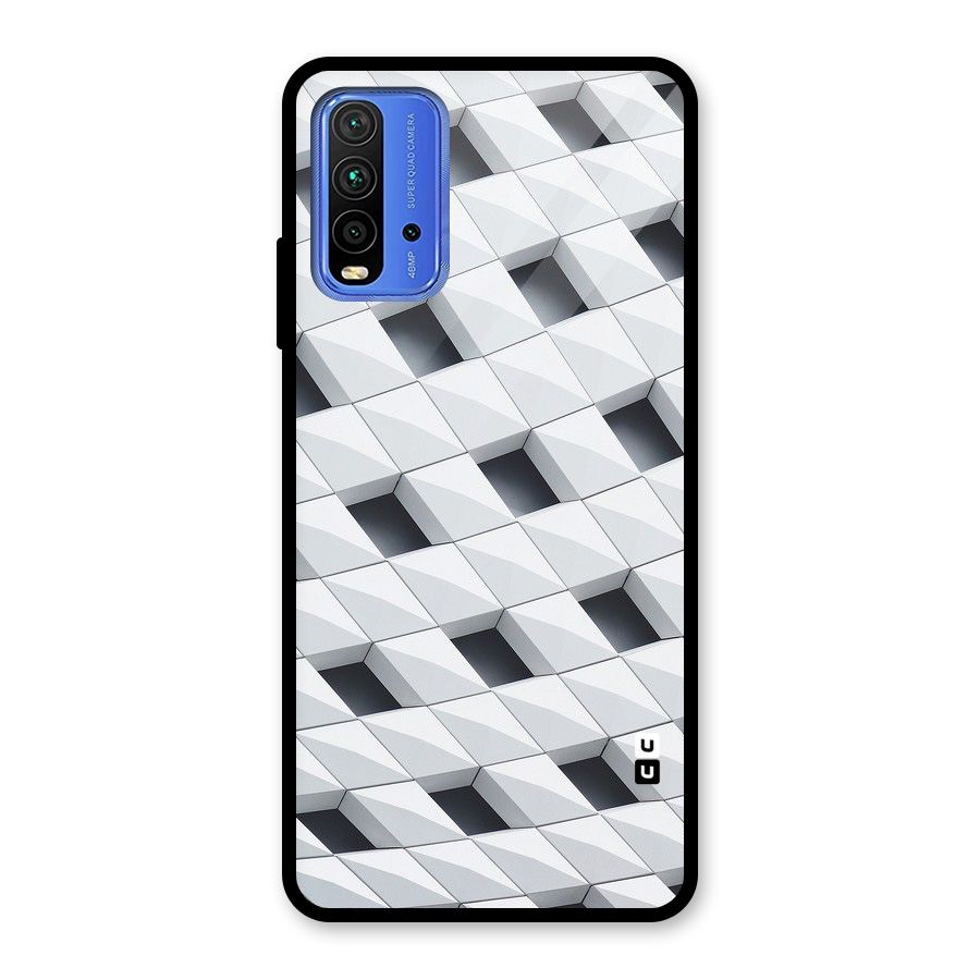 Building Pattern Glass Back Case for Redmi 9 Power