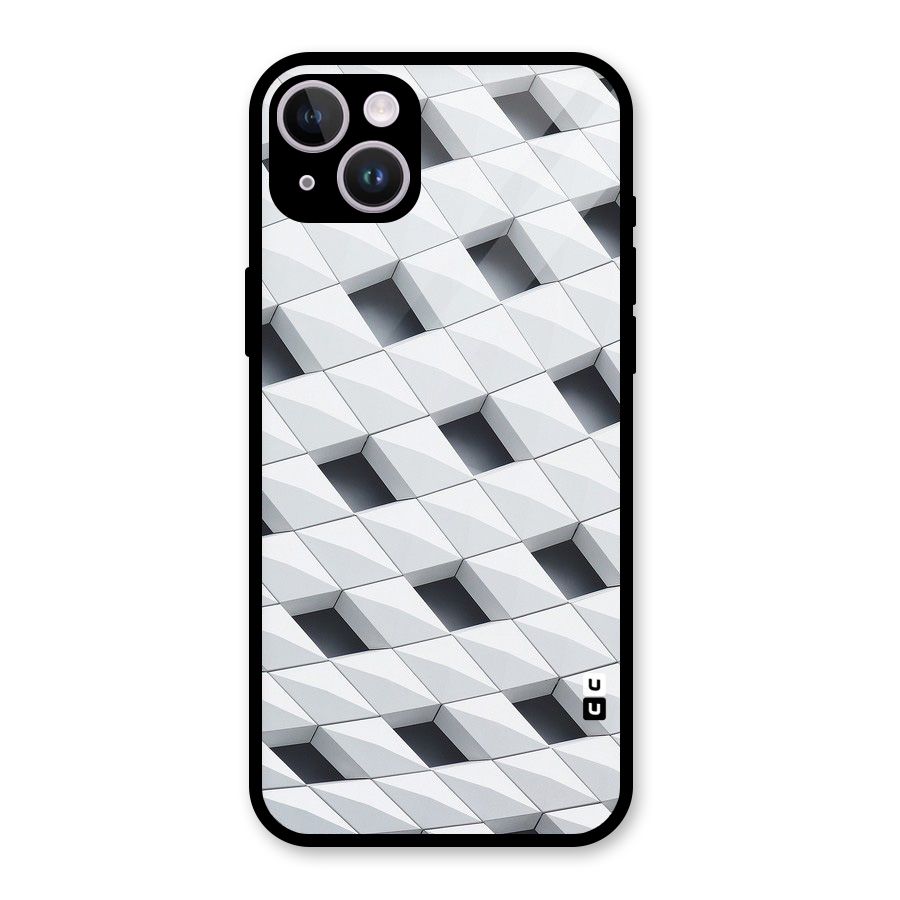 Building Pattern Glass Back Case for iPhone 14 Plus