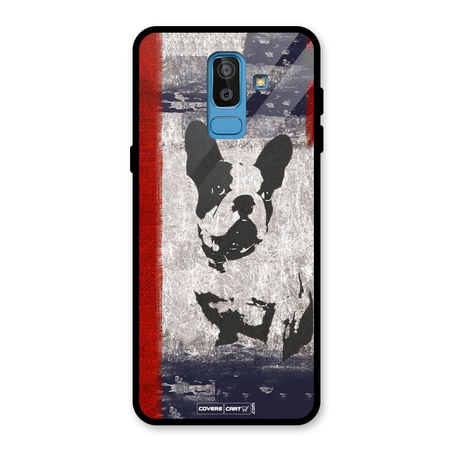 Bull Dog Glass Back Case for Galaxy J8