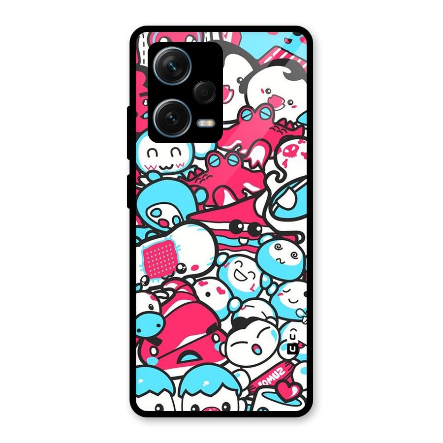 Bunny Quirk Glass Back Case for Redmi Note 12 Pro Plus 5G