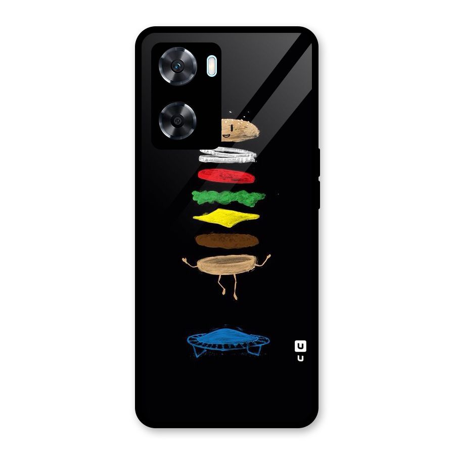 Burger Jump Glass Back Case for Oppo A77