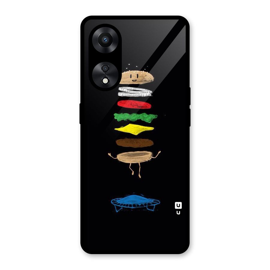 Burger Jump Glass Back Case for Oppo A78