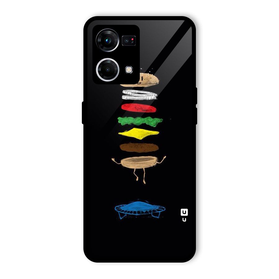 Burger Jump Glass Back Case for Oppo F21 Pro 5G