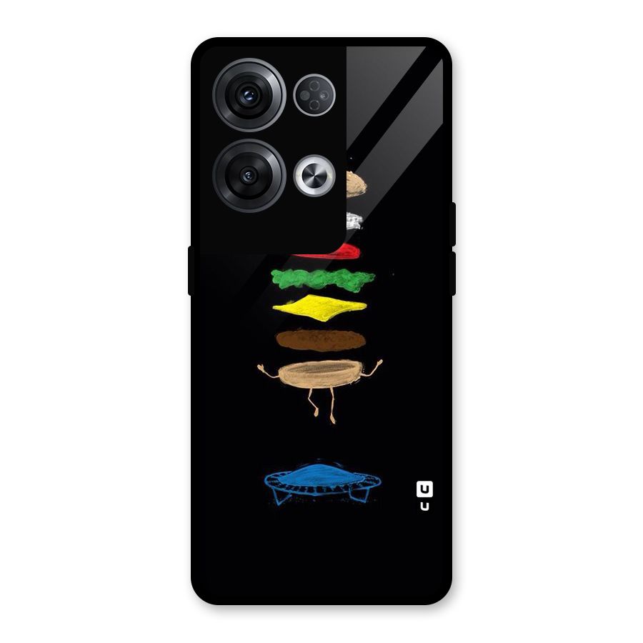 Burger Jump Glass Back Case for Oppo Reno8 Pro 5G