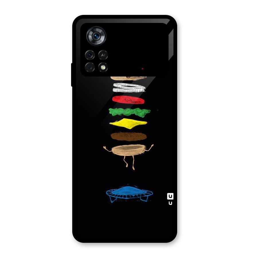 Burger Jump Glass Back Case for Poco X4 Pro 5G