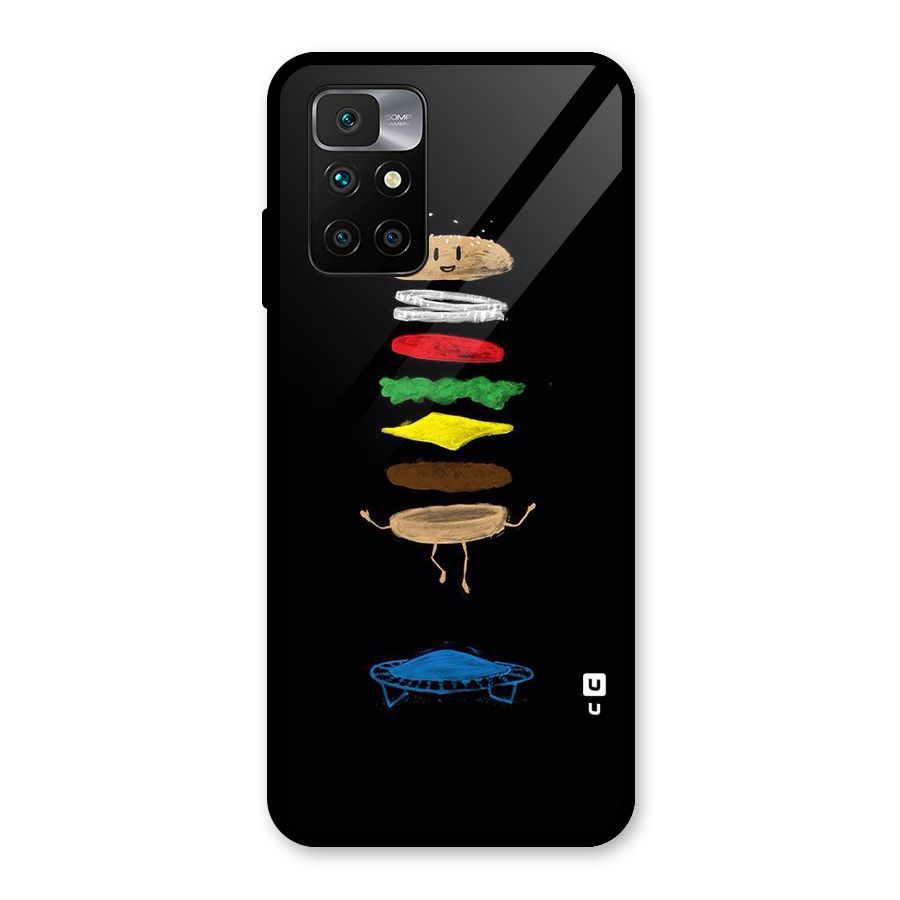 Burger Jump Glass Back Case for Redmi 10 Prime