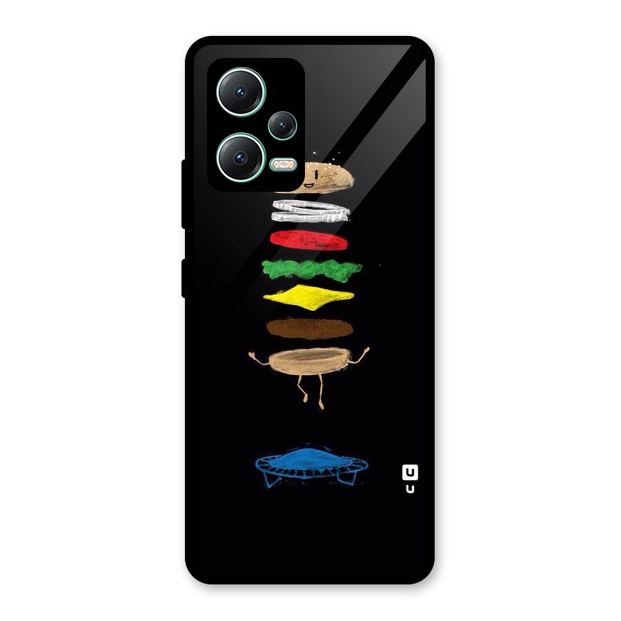 Burger Jump Glass Back Case for Redmi Note 12 5G