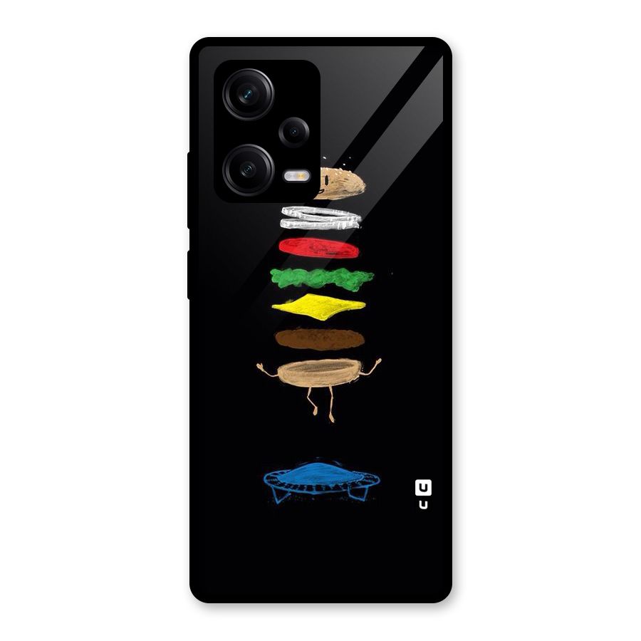Burger Jump Glass Back Case for Redmi Note 12 Pro