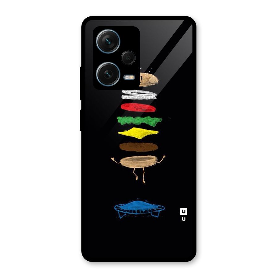 Burger Jump Glass Back Case for Redmi Note 12 Pro Plus 5G