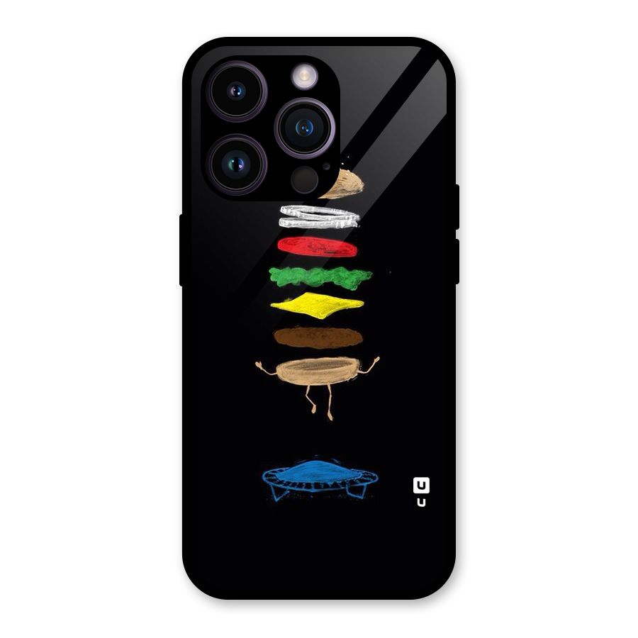 Burger Jump Glass Back Case for iPhone 14 Pro