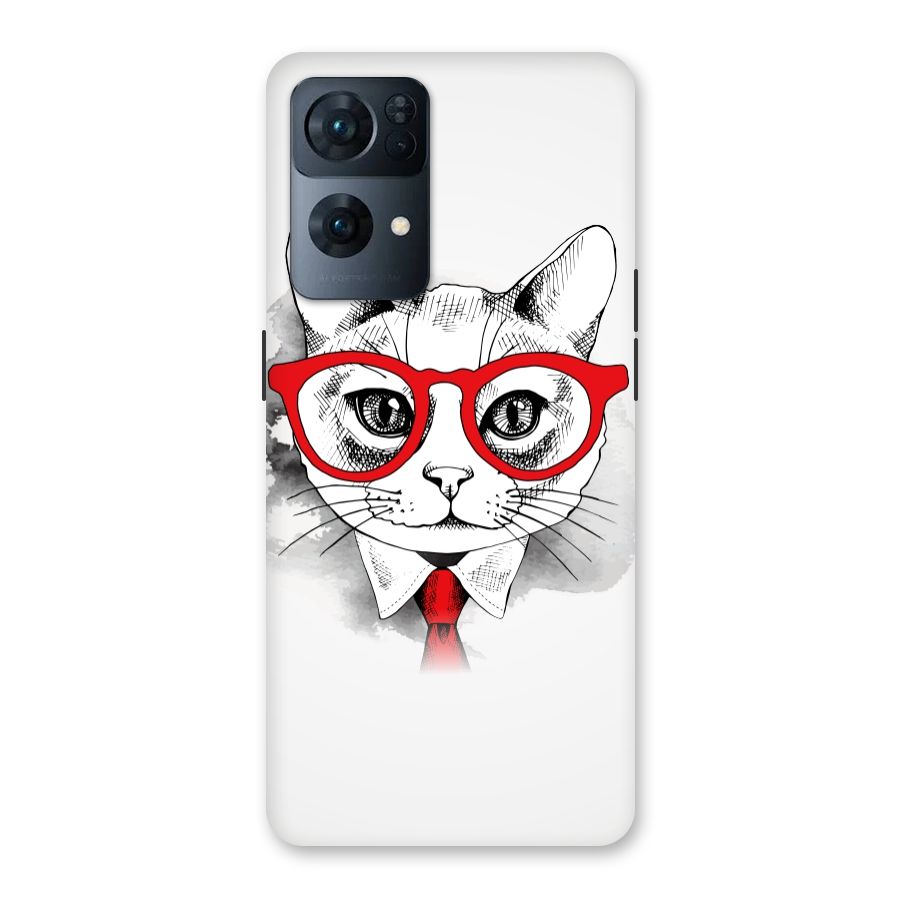 Business Cat Back Case for Oppo Reno7 Pro 5G