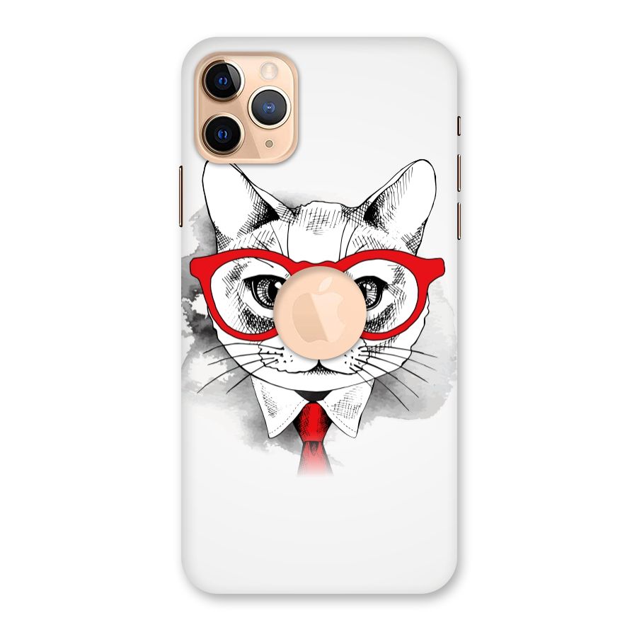 Business Cat Back Case for iPhone 11 Pro Max Logo Cut