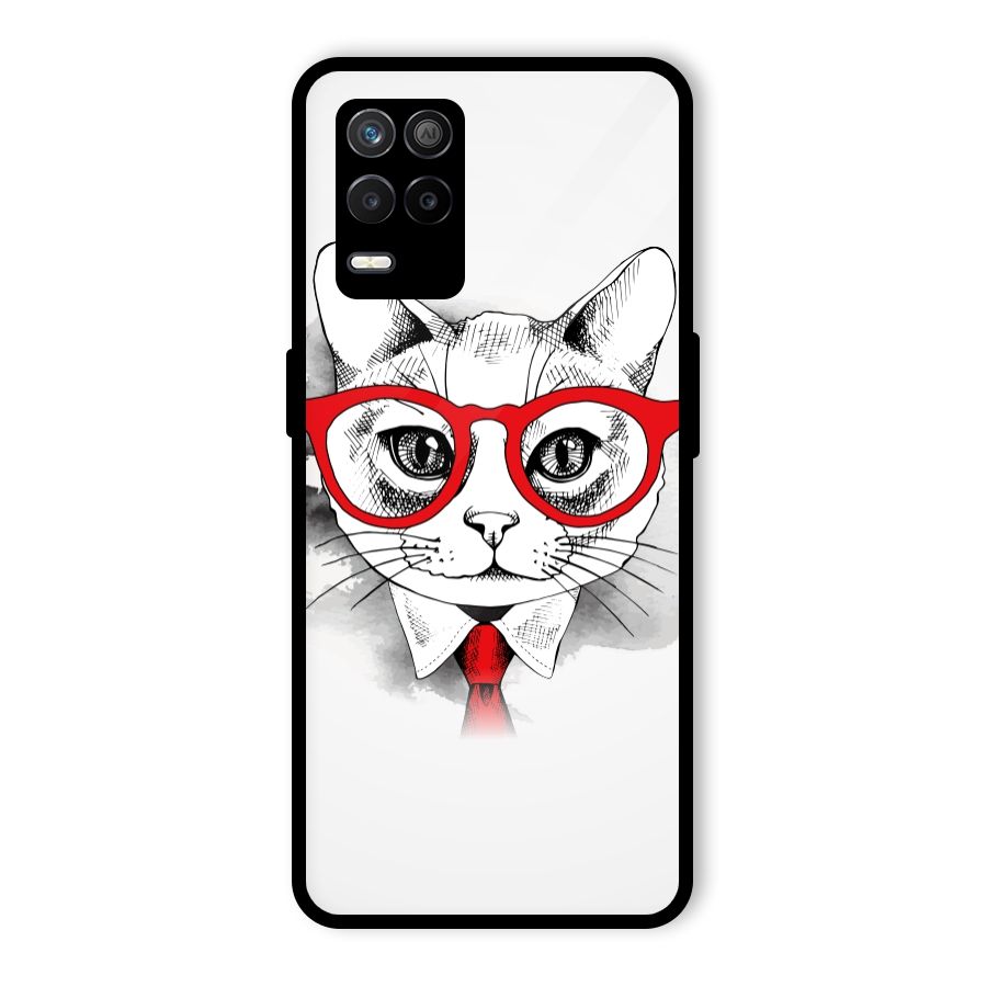Business Cat Glass Back Case for Realme 8 5G