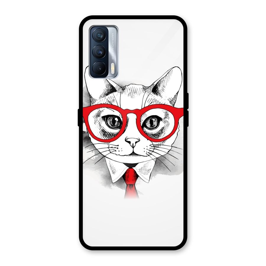 Business Cat Glass Back Case for Realme X7