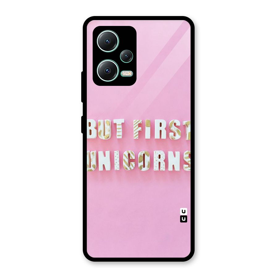 But First Unicorns Glass Back Case for Redmi Note 12 5G
