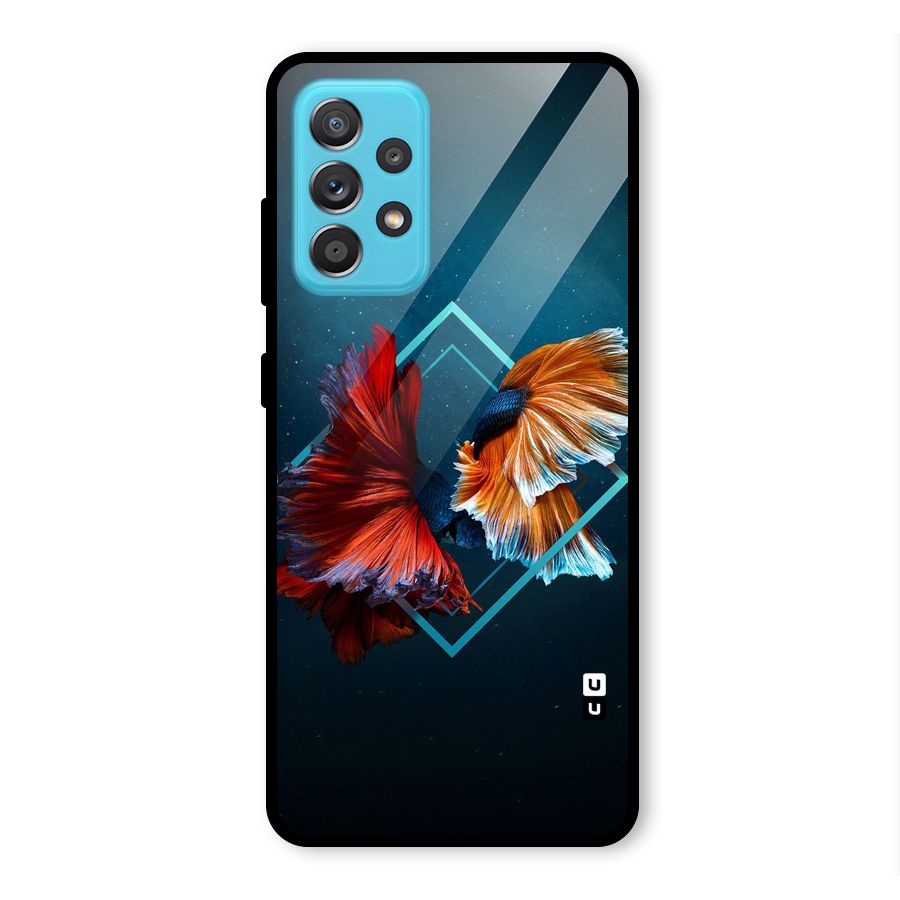 Butterfly Diamond Design Glass Back Case for Galaxy A52