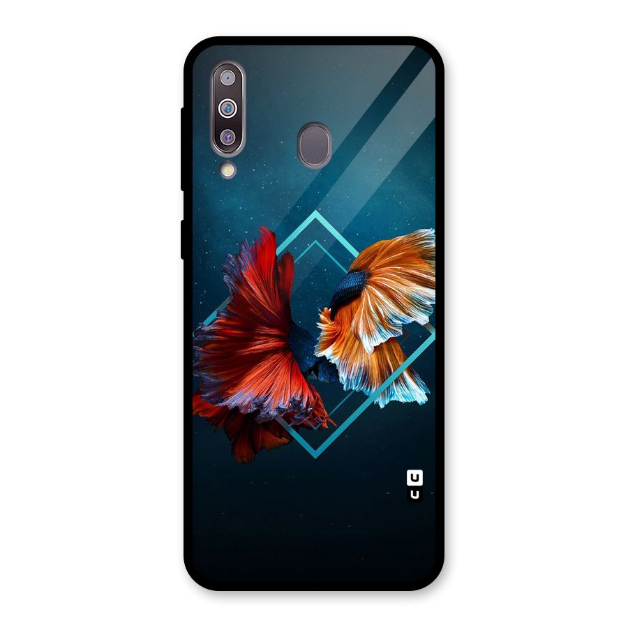 Butterfly Diamond Design Glass Back Case for Galaxy M30