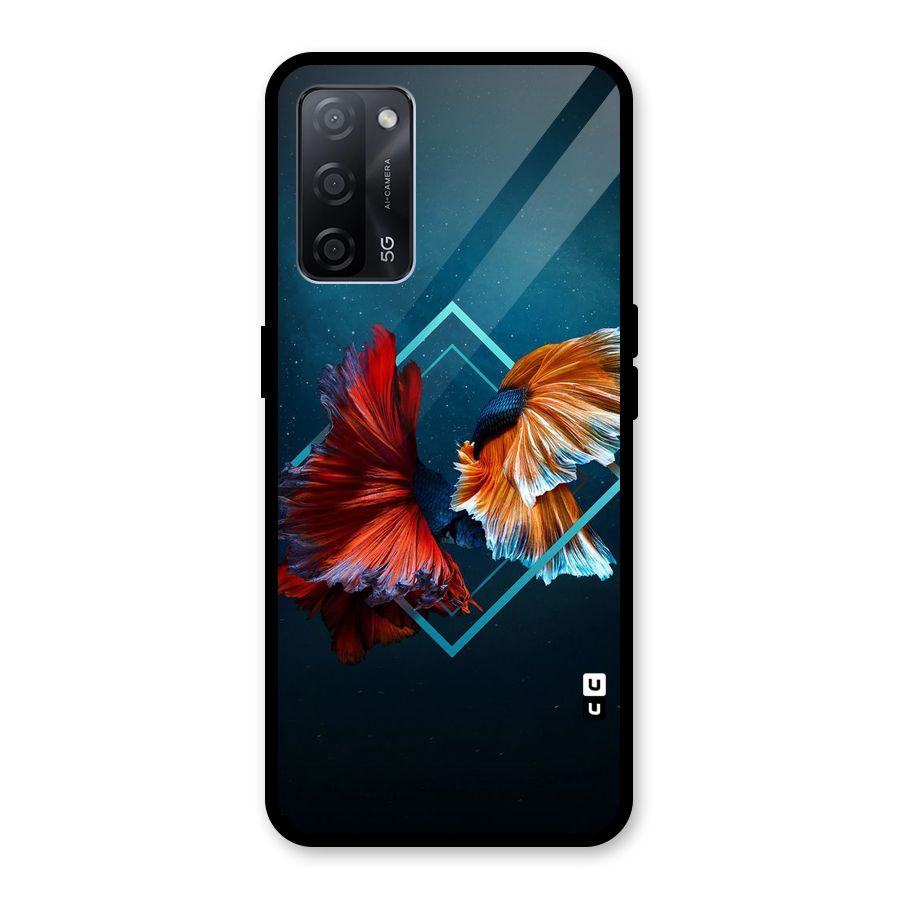 Butterfly Diamond Design Glass Back Case for Oppo A53s 5G