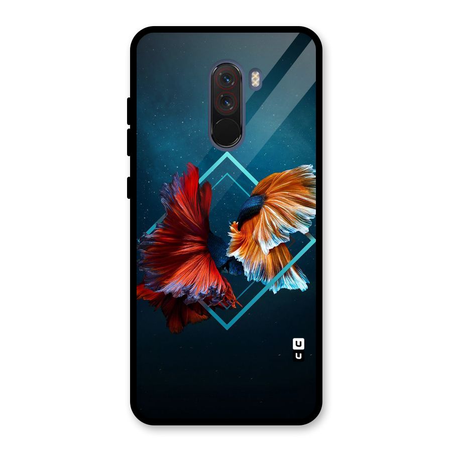Butterfly Diamond Design Glass Back Case for Poco F1
