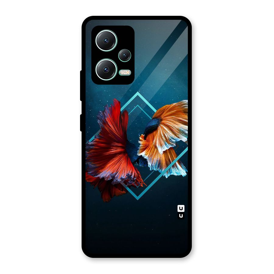 Butterfly Diamond Design Glass Back Case for Redmi Note 12 5G