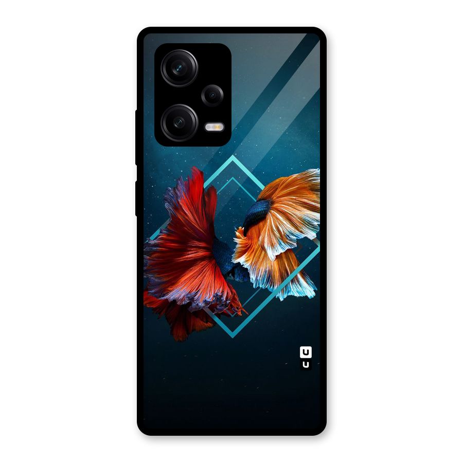 Butterfly Diamond Design Glass Back Case for Redmi Note 12 Pro