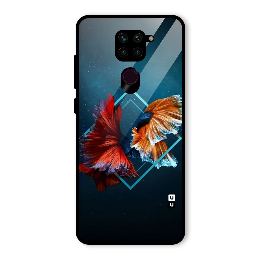 Butterfly Diamond Design Glass Back Case for Redmi Note 9