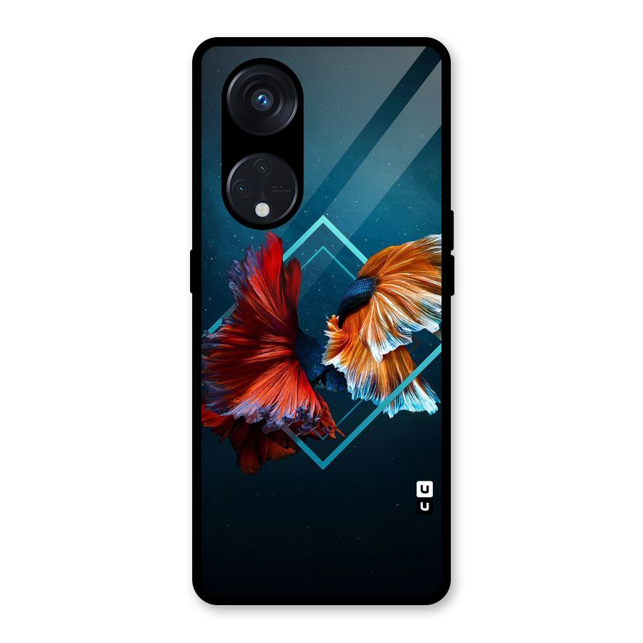 Butterfly Diamond Design Glass Back Case for Reno8 T 5G