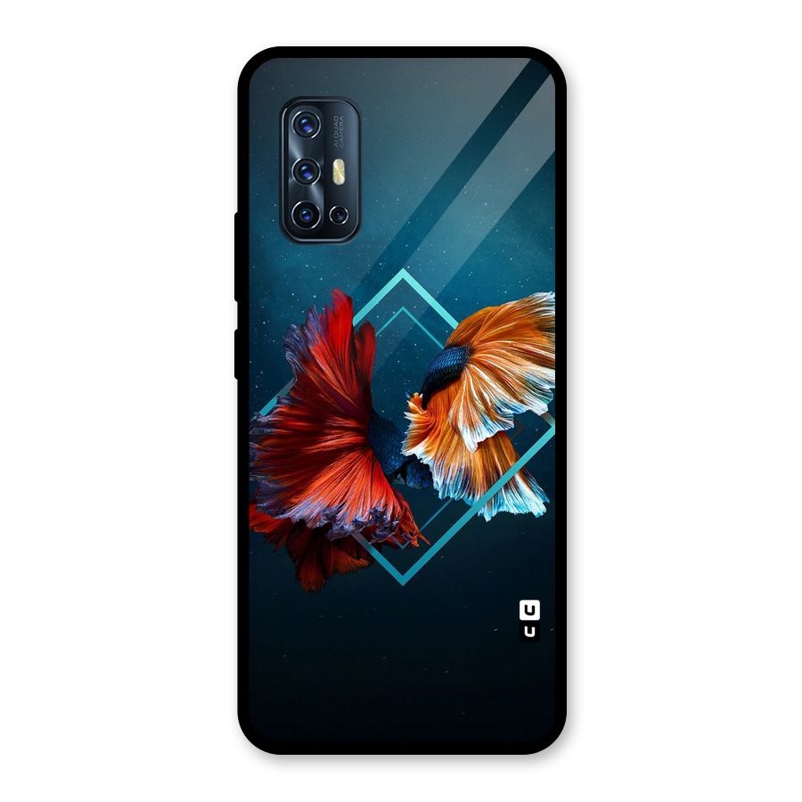 Butterfly Diamond Design Glass Back Case for Vivo V17