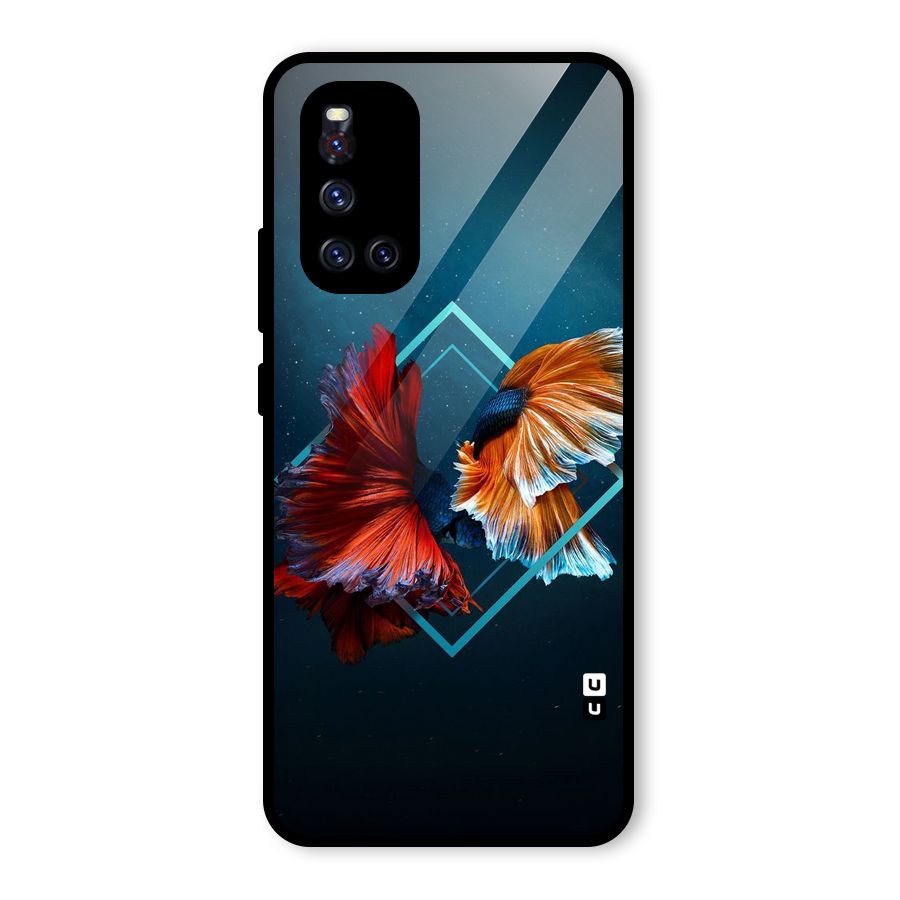 Butterfly Diamond Design Glass Back Case for Vivo V19