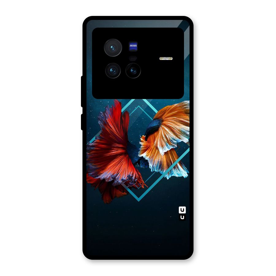 Butterfly Diamond Design Glass Back Case for Vivo X80