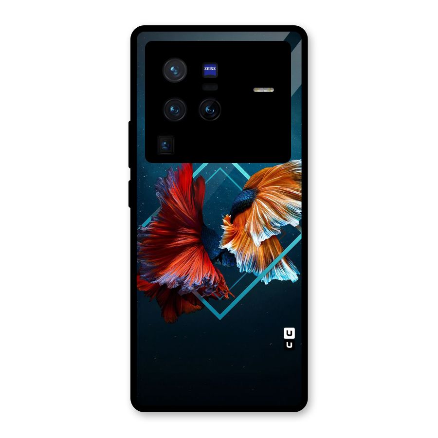 Butterfly Diamond Design Glass Back Case for Vivo X80 Pro