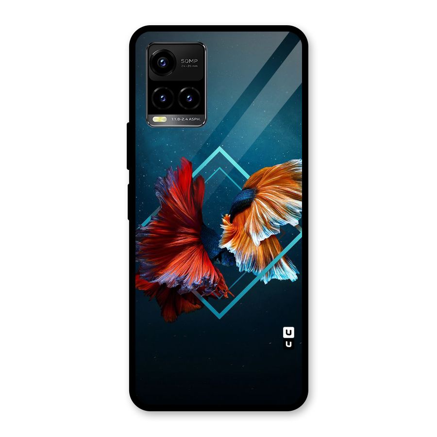 Butterfly Diamond Design Glass Back Case for Vivo Y21T