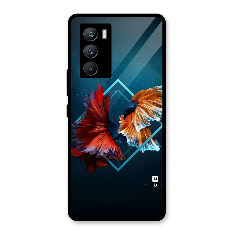 Butterfly Diamond Design Glass Back Case for Vivo iQOO 9 SE