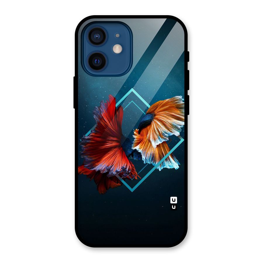 Butterfly Diamond Design Glass Back Case for iPhone 12 Mini