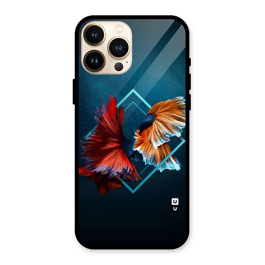 Butterfly Diamond Design Glass Back Case for iPhone 13 Pro Max