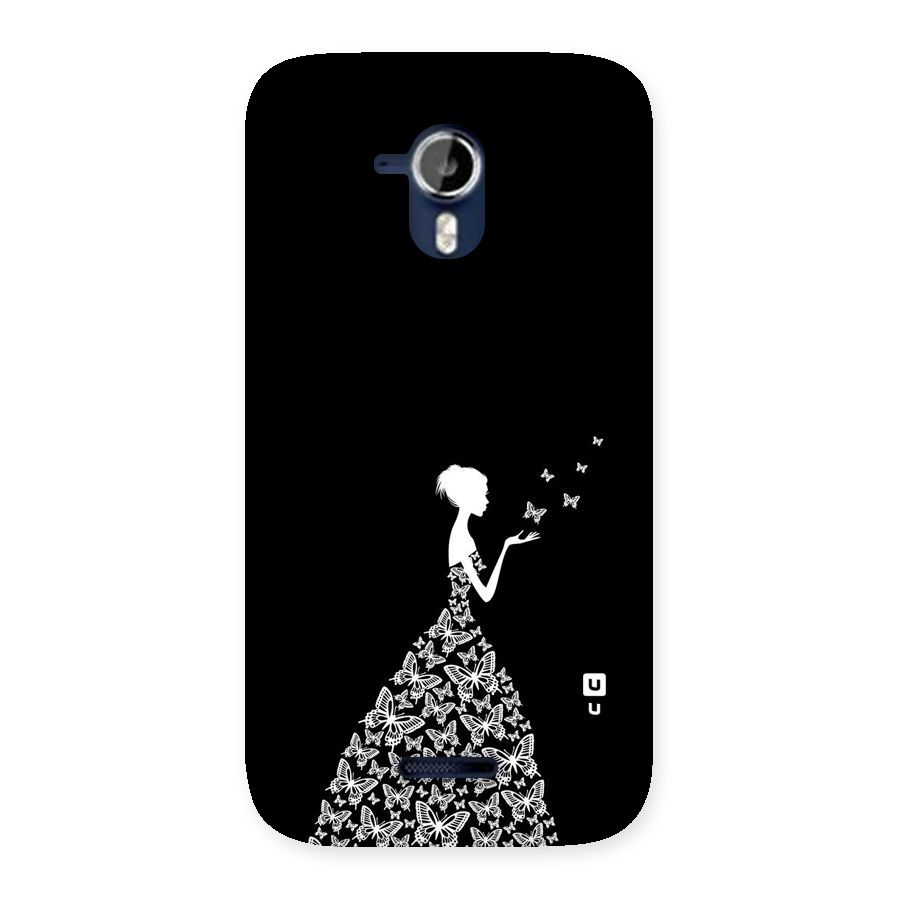 Butterfly Dress Back Case for Micromax Canvas Magnus A117
