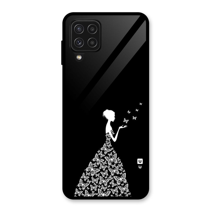 Butterfly Dress Glass Back Case for Galaxy A22 4G