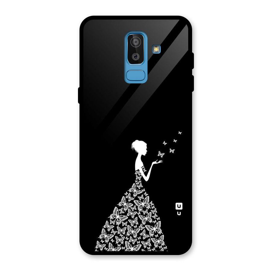 Butterfly Dress Glass Back Case for Galaxy J8