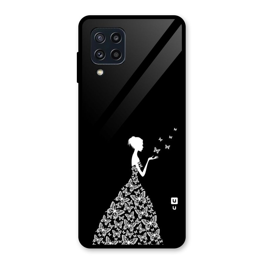 Butterfly Dress Glass Back Case for Galaxy M32