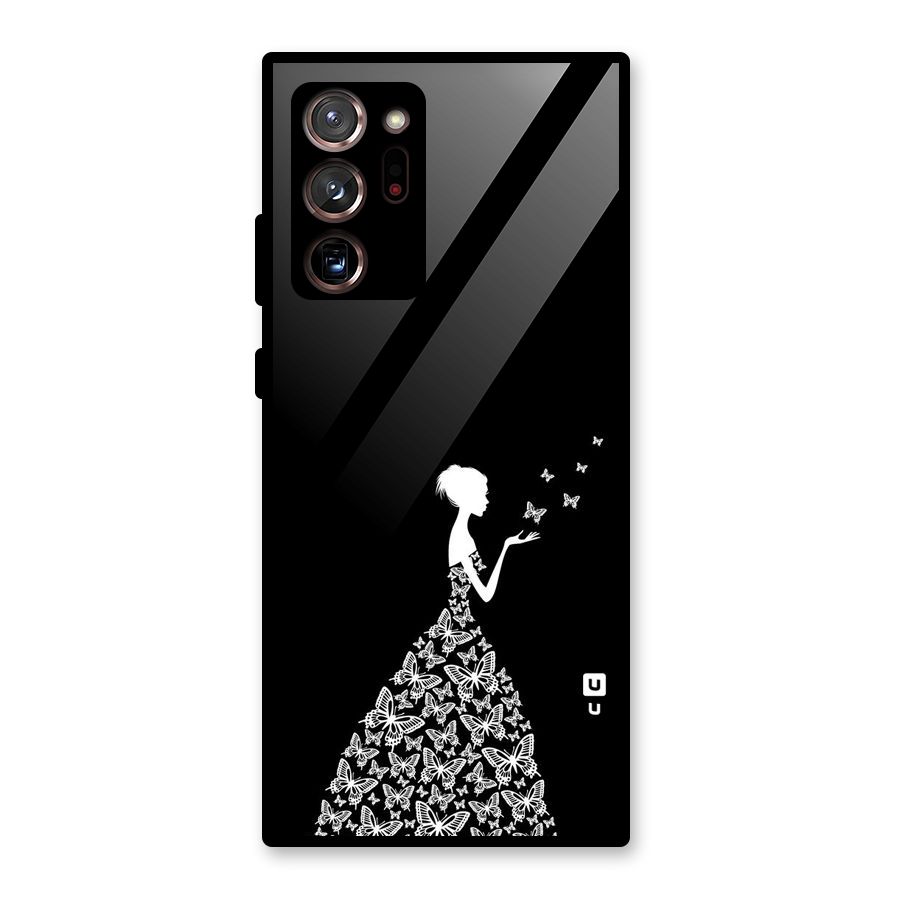 Butterfly Dress Glass Back Case for Galaxy Note 20 Ultra 5G