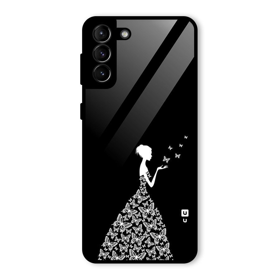 Butterfly Dress Glass Back Case for Galaxy S21 Plus