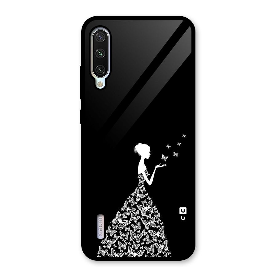 Butterfly Dress Glass Back Case for Mi A3