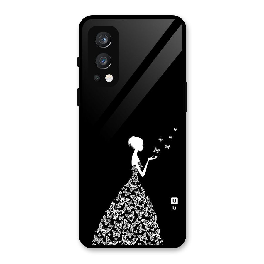 Butterfly Dress Glass Back Case for OnePlus Nord 2 5G