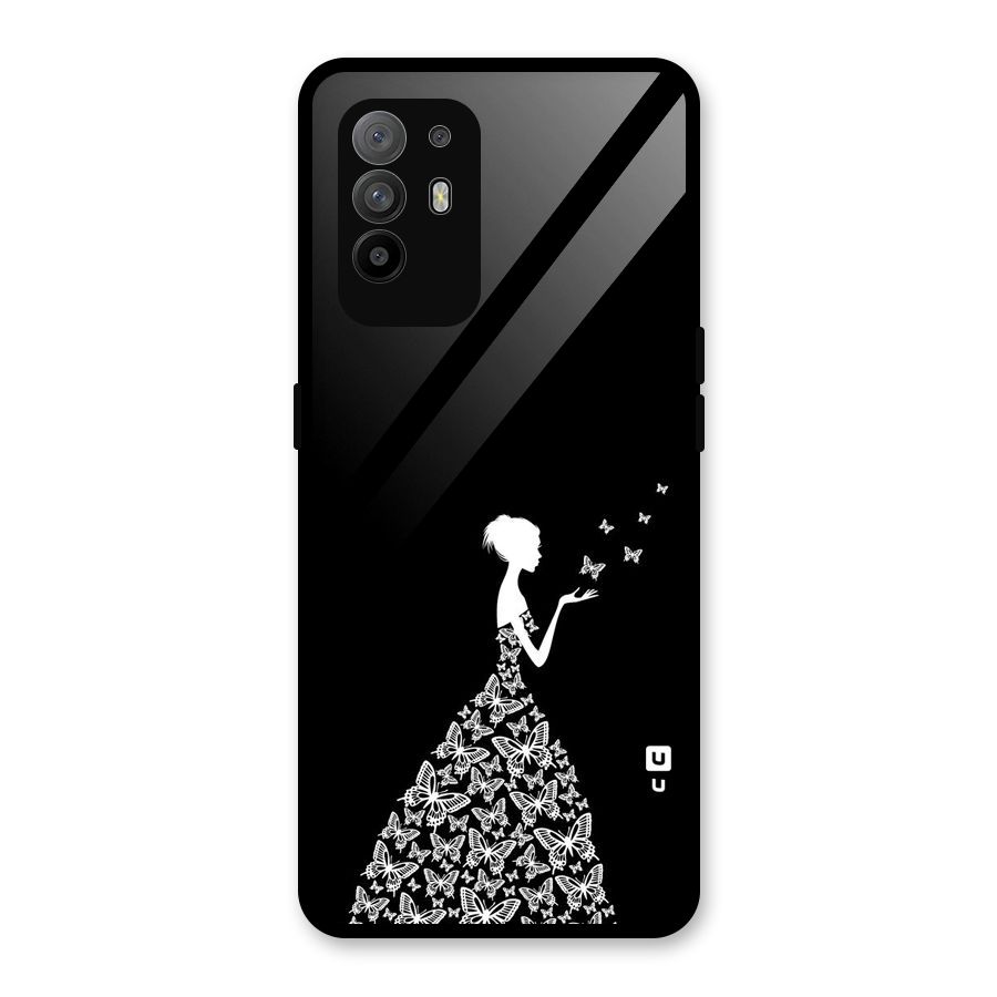 Butterfly Dress Glass Back Case for Oppo F19 Pro Plus 5G