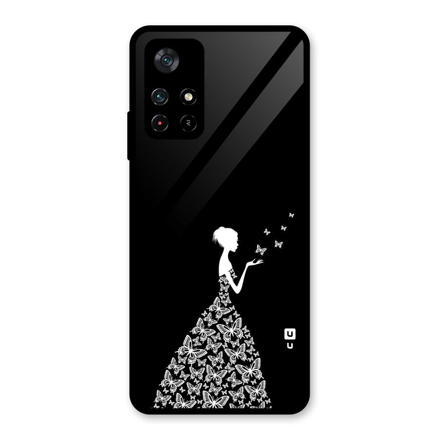 Butterfly Dress Glass Back Case for Poco M4 Pro 5G